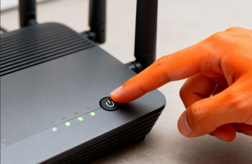 tombol power pada modem wifi