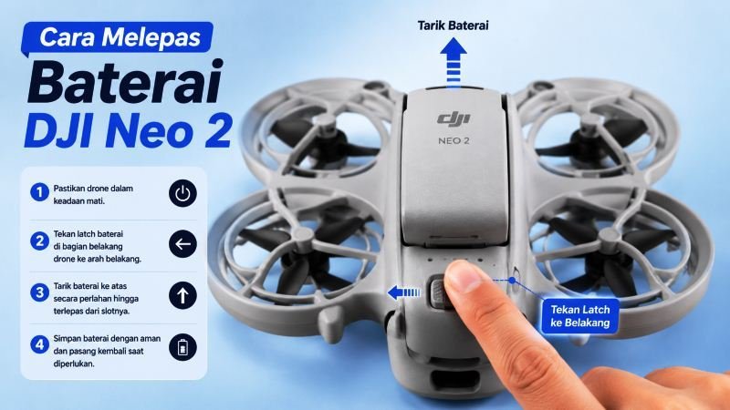 Cara Melepas Baterai DJI Neo 2